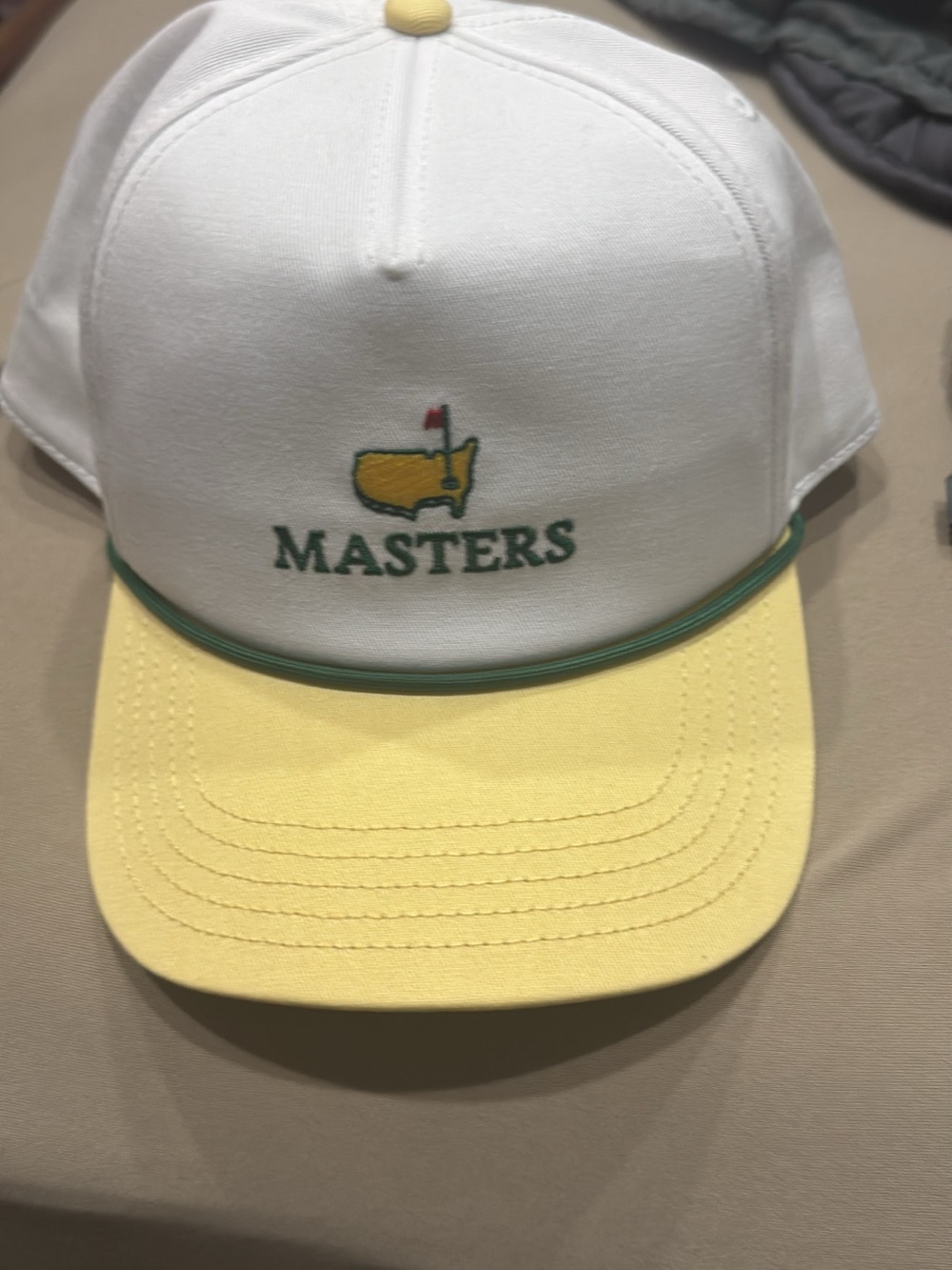 Masters 2026 Adult Rope Hat in White, Yellow and Green